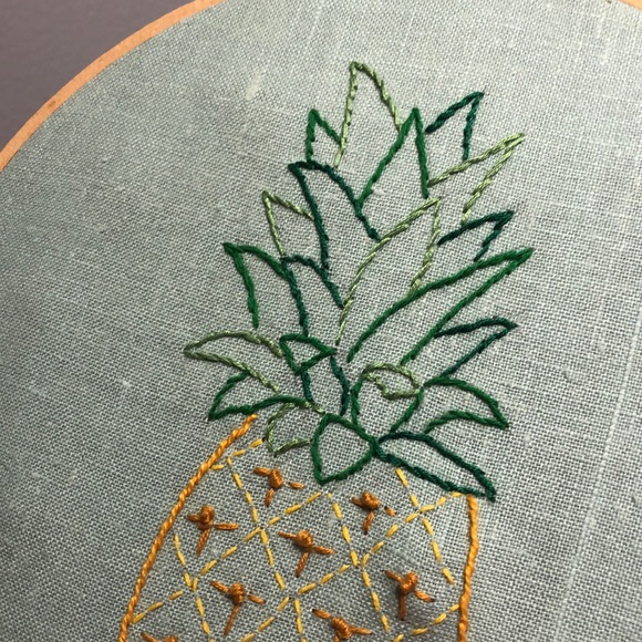 Handmade embroidered pineapple 🍍 wall art - Picture 3 of 3